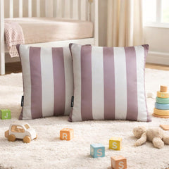 Dusty Rose & White Satin Throw Cushion Cover Pack of 2 - Dusty Rose Vertical