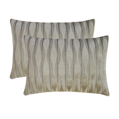 Ivory Velvet Lumbar Cushion Cover - Velvet Waves