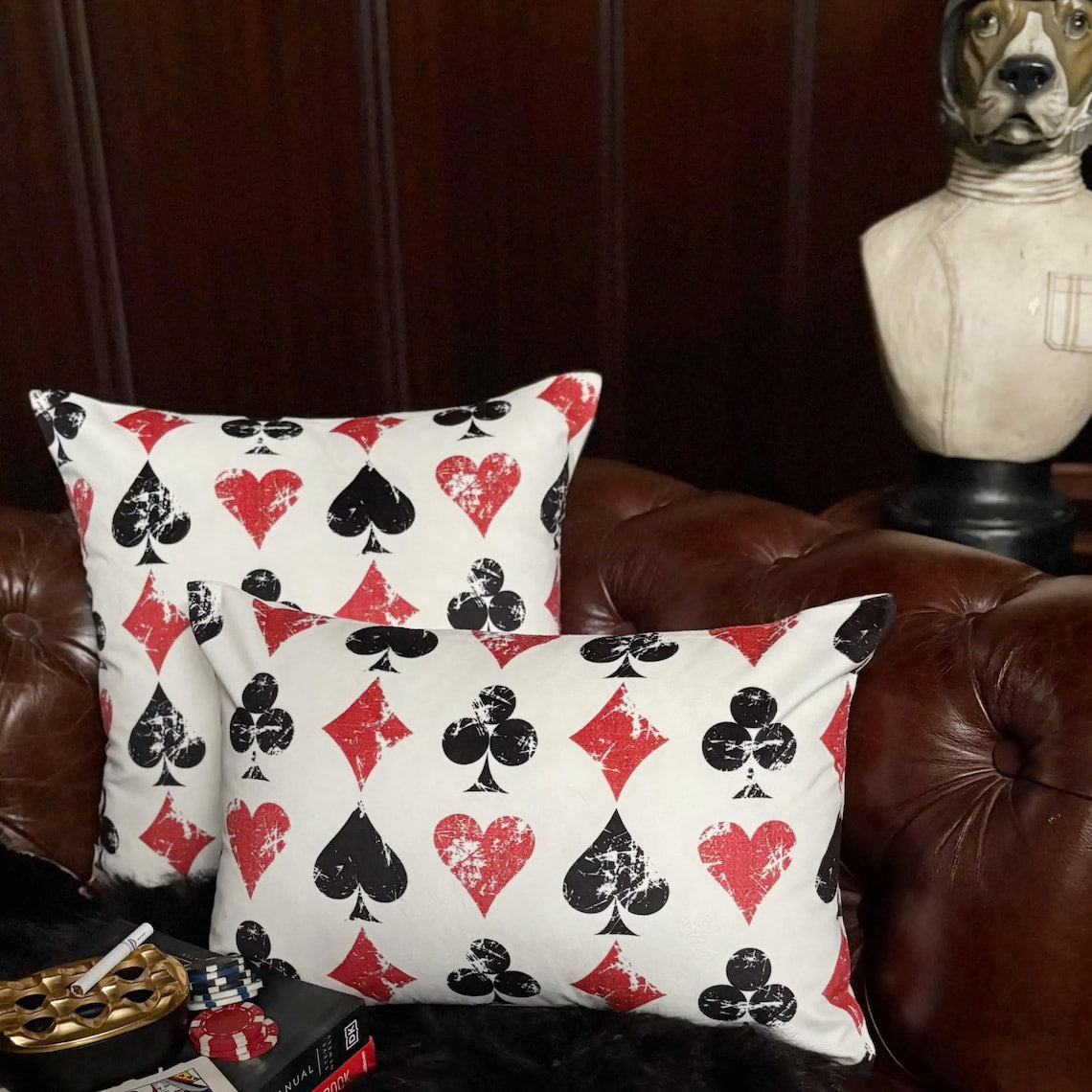 Four Suits Throw Cushion Cover