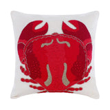 Red Crab Craze - Red Cotton Linen Throw Cushion Cover