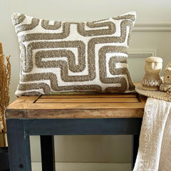 Olive Green Linen Lumbar Cushion Cover - Terrain