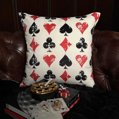Red & Black Velvet Throw Cushion Cover - Four Suits