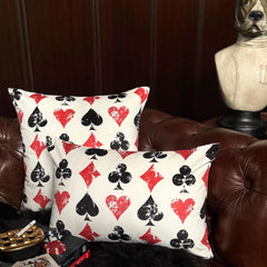 Red & Black Velvet Lumbar Cushion Cover - Royal Flush