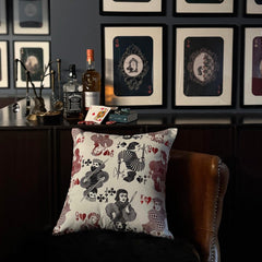 Red & Black Velvet Throw Cushion Cover - Royal Hearts