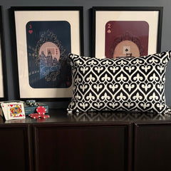 Black & White Velvet Throw Cushion Cover - Classic Fleur De Lis