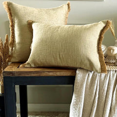 Jute Fringe Throw Cushion Cover