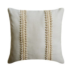 Ivory Jacquard Throw Cushion Cover - Pearl Strand