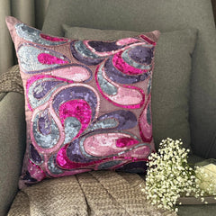 Royal Obsession - Pink & Purple Art Silk Throw Pillow Cover