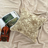 Gold & Beige Jacquard Throw Cushion Cover - Savanna Reverie