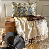 Gray & Beige Jacquard Lumbar Cushion Cover - Nomad Diamonds