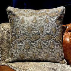 Wild Side - Silver Faux Leather Throw Cushion Cover