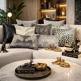 Wild Side - Silver Faux Leather Throw Cushion Cover