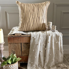 Jute Cords Striped Throw Pillow Cover