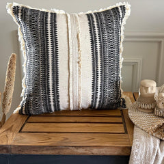 Casablanca Dream - Black Jacquard Throw Cushion Cover