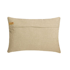 Beige Linen Blend Lumbar Cushion Cover - Floral Dune