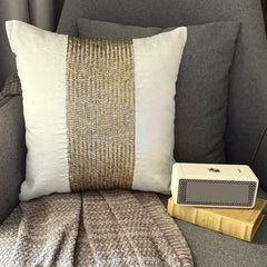 Gold Gleam - Ivory Art Silk Decorative Euro Sham