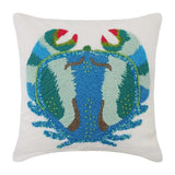 Crab Craze - Blue Cotton Linen Throw Cushion Cover
