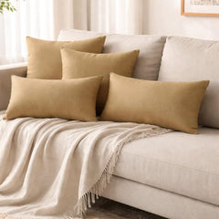 Light Beige Linen Throw Cushion Cover