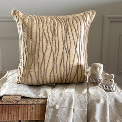 Jute Cords Beige Silk Euro Sham