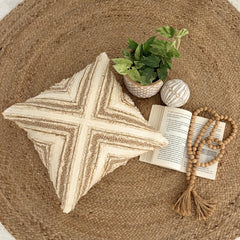 Jutee Love - Beige Linen Throw Cushion Cover
