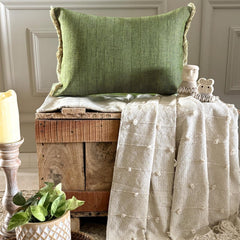 Evergreen Jute - Green Jute Throw cushion Cover