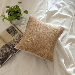 Back To Earth - Natural Beige Cotton Linen Decorative Euro Sham
