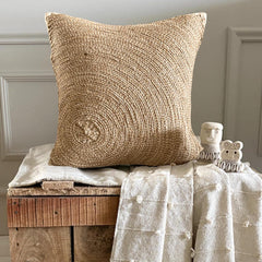 Back To Earth - Natural Beige Cotton Linen Decorative Euro Sham