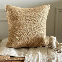 Back To Earth - Natural Beige Cotton Linen Decorative Euro Sham