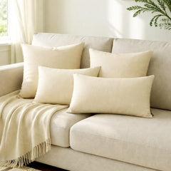 Cream Linen Throw Cushion Cover