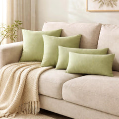 Set of 2 Sage Mint Linen Throw / Lumbar Cushion Cover - Sage Mint