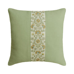 Sage Green Linen Throw Cushion Cover - Sage Blossom