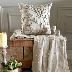 Jute Willow - Ivory Art Silk Decorative Euro Sham