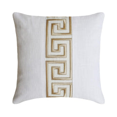 Ivory White Linen Throw Cushion Cover - Imperial Maze