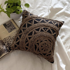 Jute Rebel - Black Art Silk Throw Pillow Cover