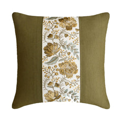 Olive Green Linen Throw Cushion Cover - Olive Reverie