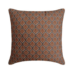 Rust And Gray Linen Throw Cushion Cover - Solterra Lattice