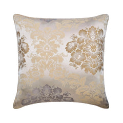 Rococo Fantasy - Beige Jacquard Silk Throw Pillow Cover