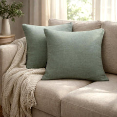 Set of 2 Sea Salt Linen Throw / Lumbar Cushion Cover - Sea Salt Linen
