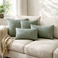 Set of 2 Sea Salt Linen Throw / Lumbar Cushion Cover - Sea Salt Linen