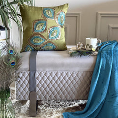 Peacock Abstract Sequins Decorative Euro Sham