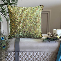 Supernova - Peacock Green Art Silk Decorative Euro Sham