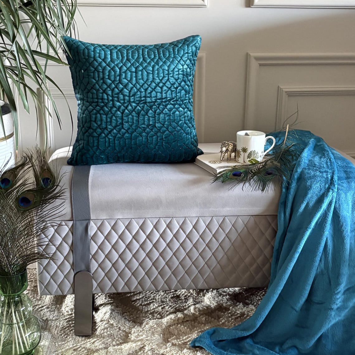 Irresistible Teal Throw Cushion Cover