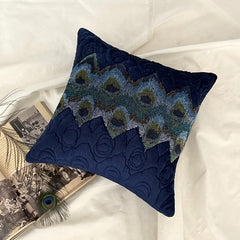 Neelkanth - Blue Velvet Decorative Euro Sham