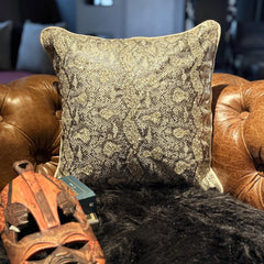 Walk The Wild - Gold Faux Leather Decorative Euro Sham