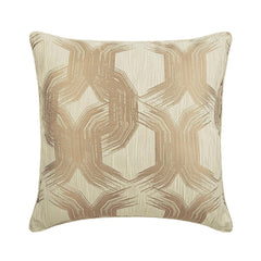 Pearl Beige Mystery - Beige Jacquard Silk Throw Pillow Cover