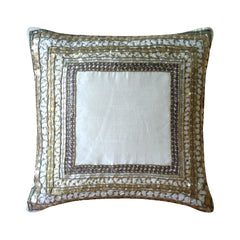Ivory Treasure - Ivory Art Silk Throw Pillow Cover