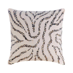 Sequin Whirlpool - White Art Silk Throw Pillow Cover