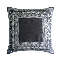 Treasure Trove - Charcoal Gray Art Silk Decorative Euro Sham