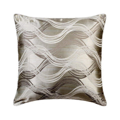 Grey Trance - Gray Jacquard Art Silk Throw Pillow Cover