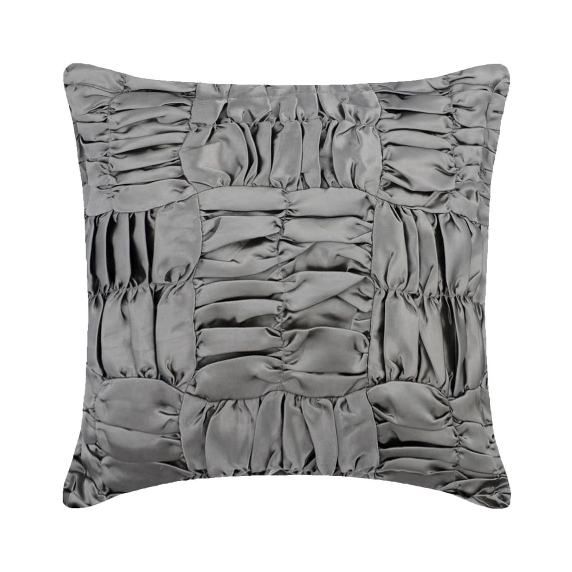 Dreamy Grey - Silver Satin Throw Pillow Cover